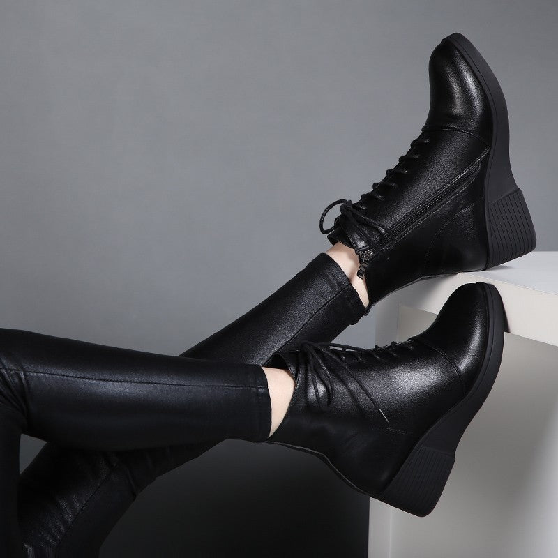 Martin Boots Lace-up Wedge Platform
