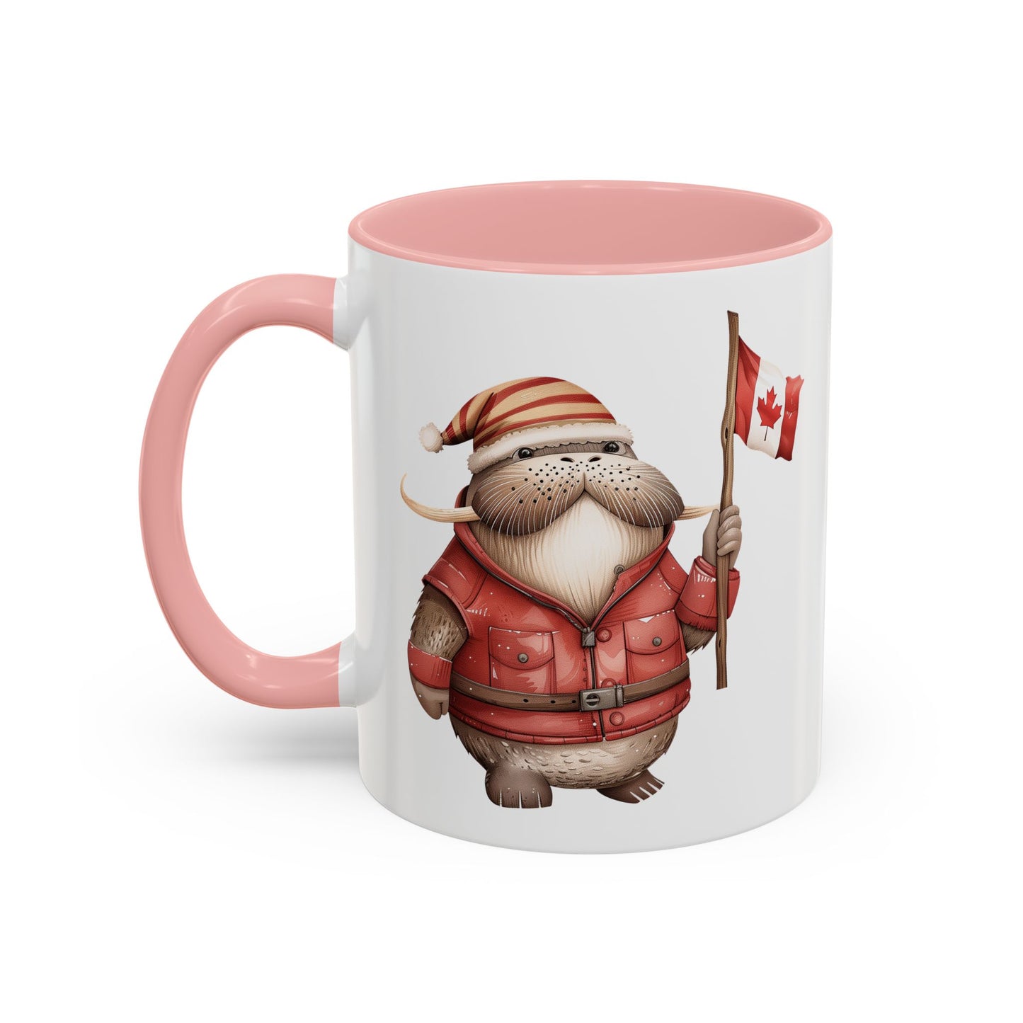 Canadian Holiday Accent Coffee Mug - Adorable Walrus with Flag, Gift for Canada Day, Cute Decor, Coffee Lover, Kitchen Accessory