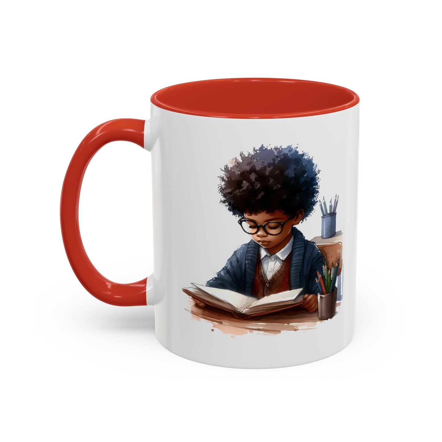 Studious Kid Accent Coffee Mug | Reading Gift for Book Lovers | Unique Office Decor | Fun Drinkware | Educational Present