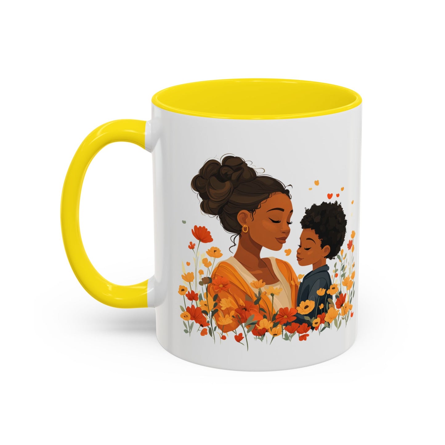 Warm Embrace Floral Coffee Mug - Perfect Gift for Moms, Mother's Day, Family Love, Cozy Mornings, Mom and Child Duo