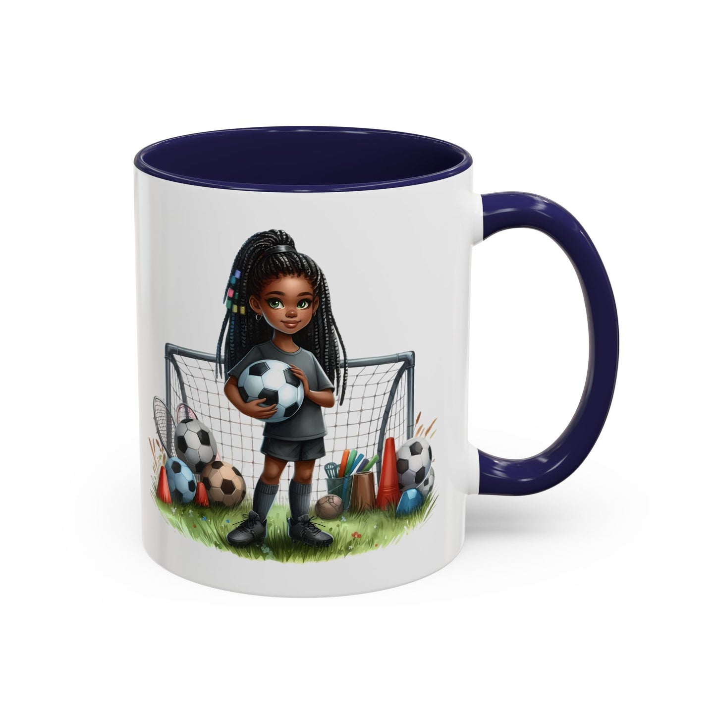 Soccer-Themed Accent Coffee Mug, Personalized Sports Fan Gift, Perfect for Coaches, Players, Kids, and Birthdays
