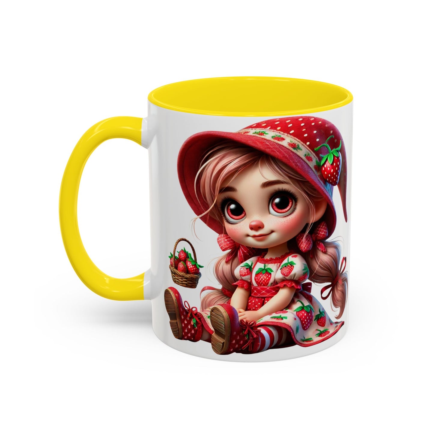 Cute Strawberry Girl Coffee Mug - 11 & 15 oz Accent Mugs for Tea Lovers
