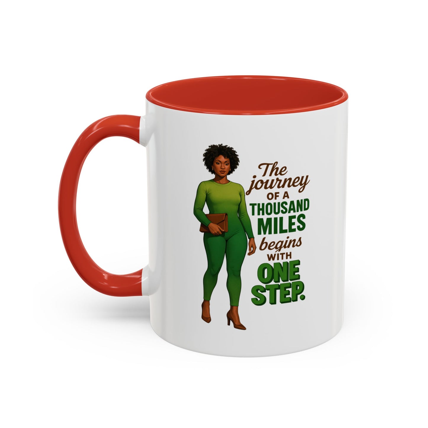 Inspirational Accent Coffee Mug - Motivational Quote Mug, Unique Gift for Her, Empowerment Coffee Cup, Coffee Lover's Gift, Tea Mug