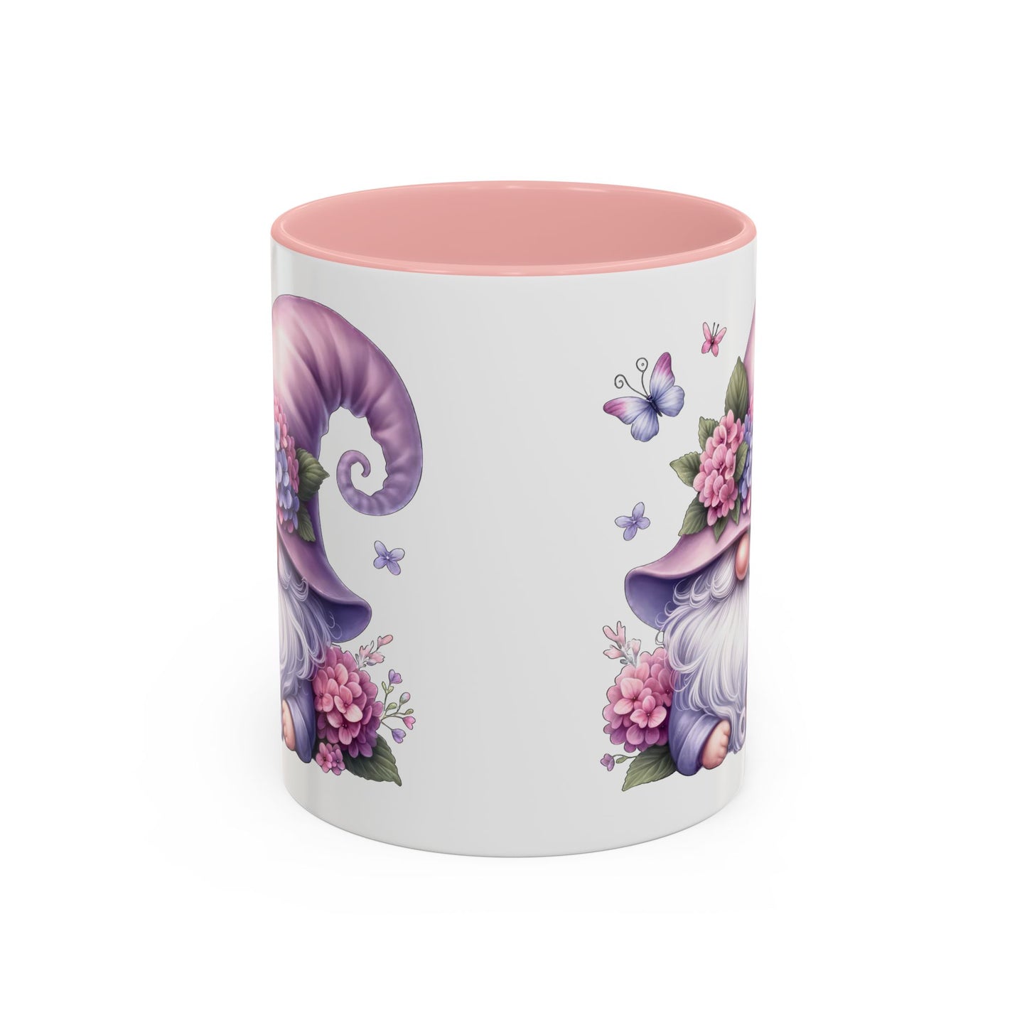 Gnome Floral Accent Coffee Mug, Cute Gnome Mug, Gift for Garden Lovers, Mother's Day Coffee Cup, Spring Decor, Personalized Mug