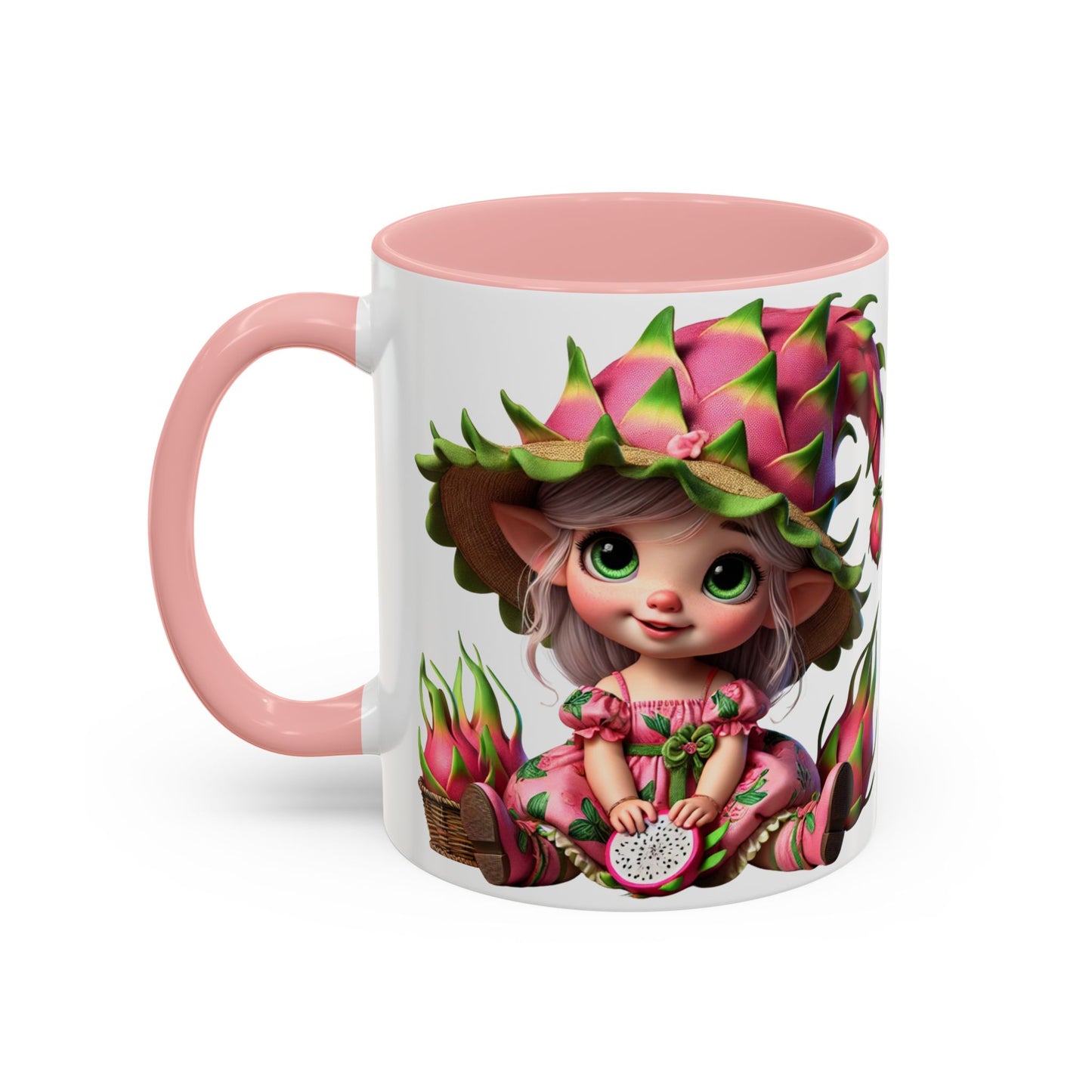 Whimsical Dragon Fruit Character Coffee Mug - Perfect for Plant Lovers & Fantasy Fans