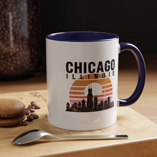 Chicago Skyline Accent Coffee Mug | Perfect Gift for Coffee Lovers, City Souvenir, Home Décor, Travel Memento, Chicago Enthusiasts