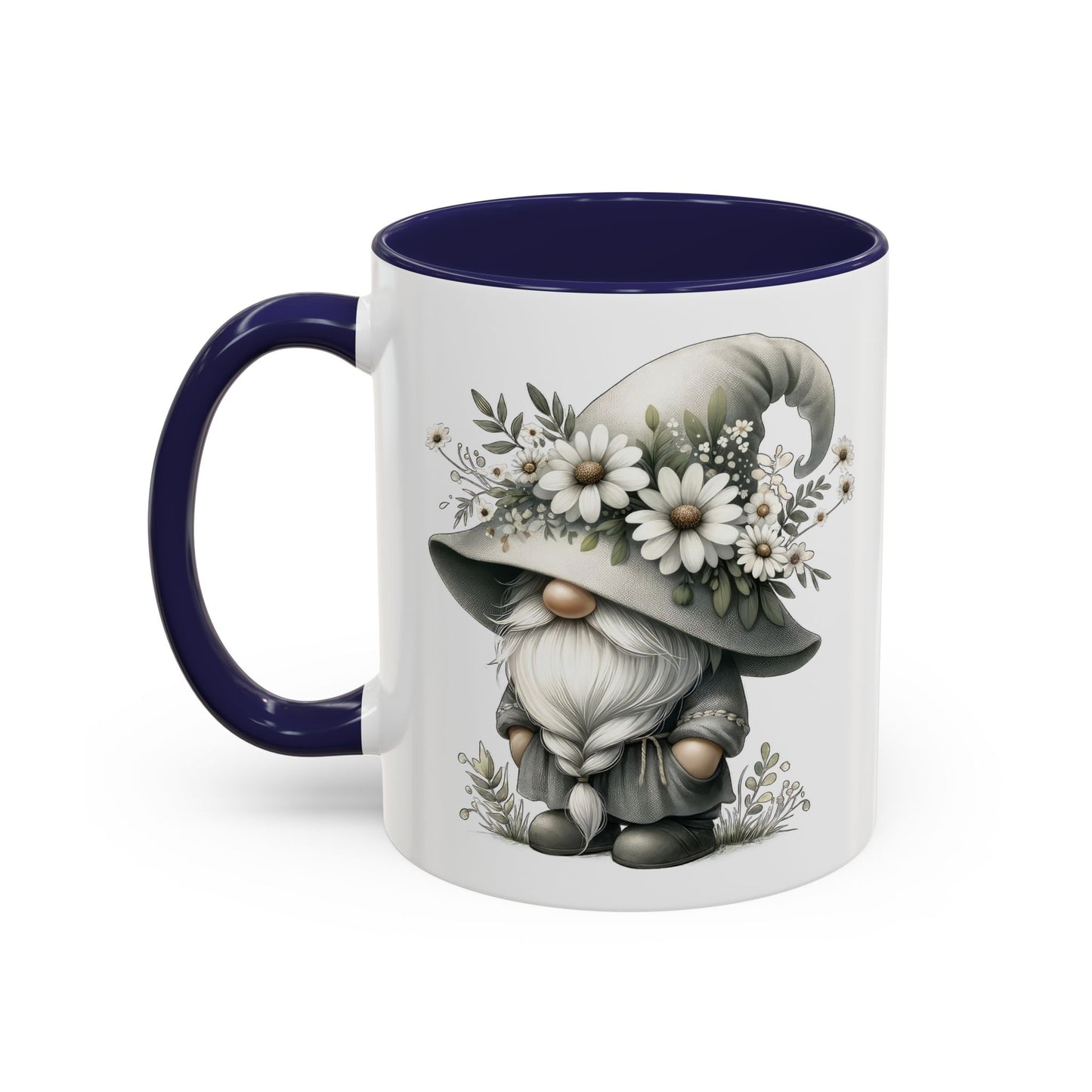 Whimsical Gnome Coffee Mug, Cute Floral Mug, Gift for Garden Lovers, Accent Mug for Coffee, Tea, and Hot Cocoa