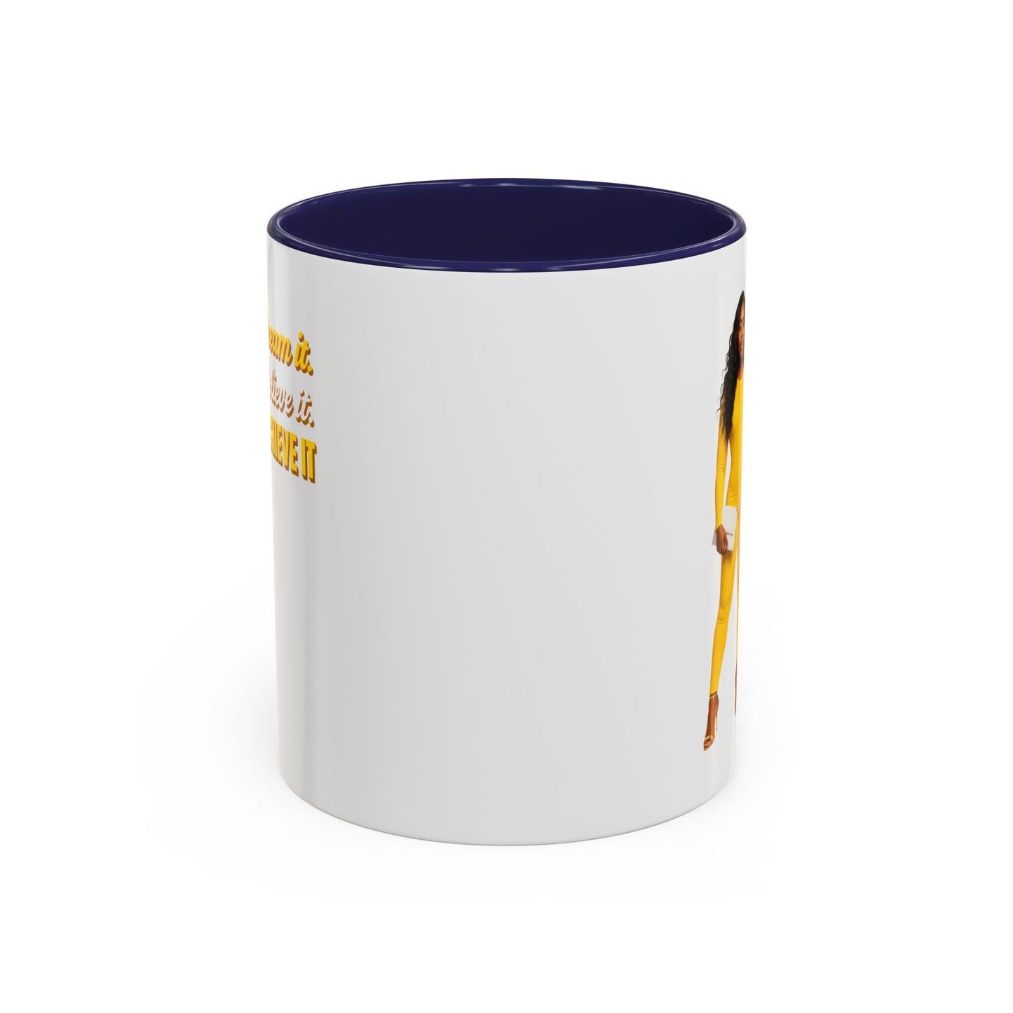 Inspiring Accent Coffee Mug - Dream It, Believe It, Achieve It, Motivational Gift, Coffee Lovers, Home Office Decor