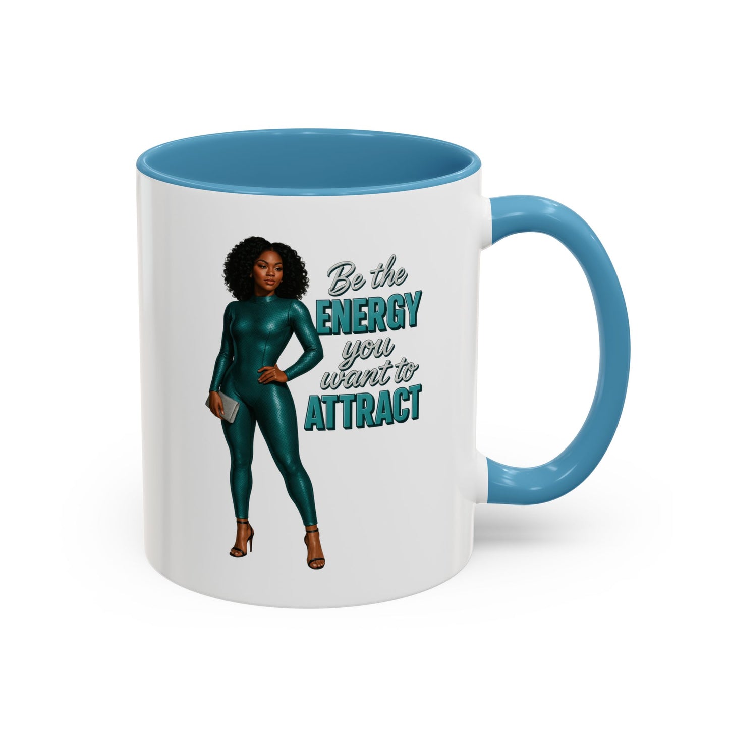 Empowering Accent Coffee Mug - Ideal Gift for Motivators, Inspirational Decor, Self-Care Mug, Energy Attraction Mug