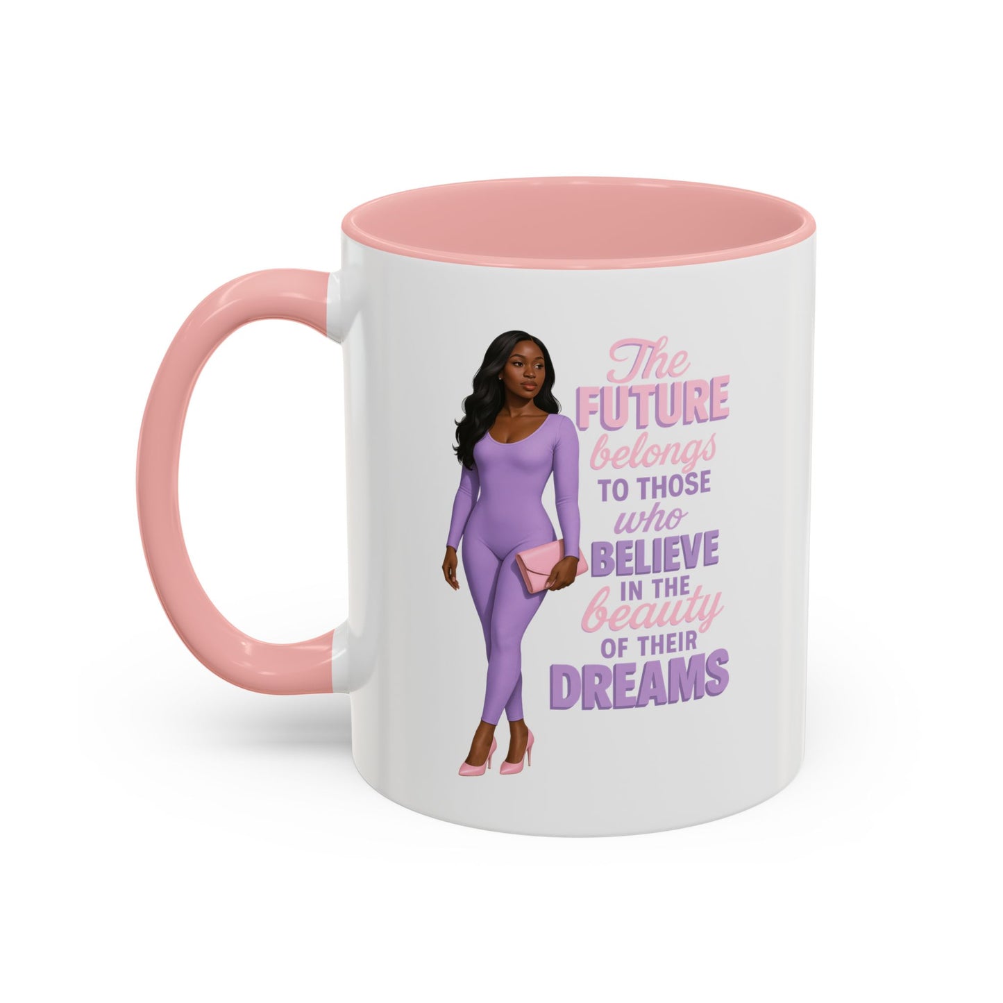 Inspirational Accent Coffee Mug - Motivational Gift for Dreamers, Home Office Decor, Encouragement Gift, Quote Cup