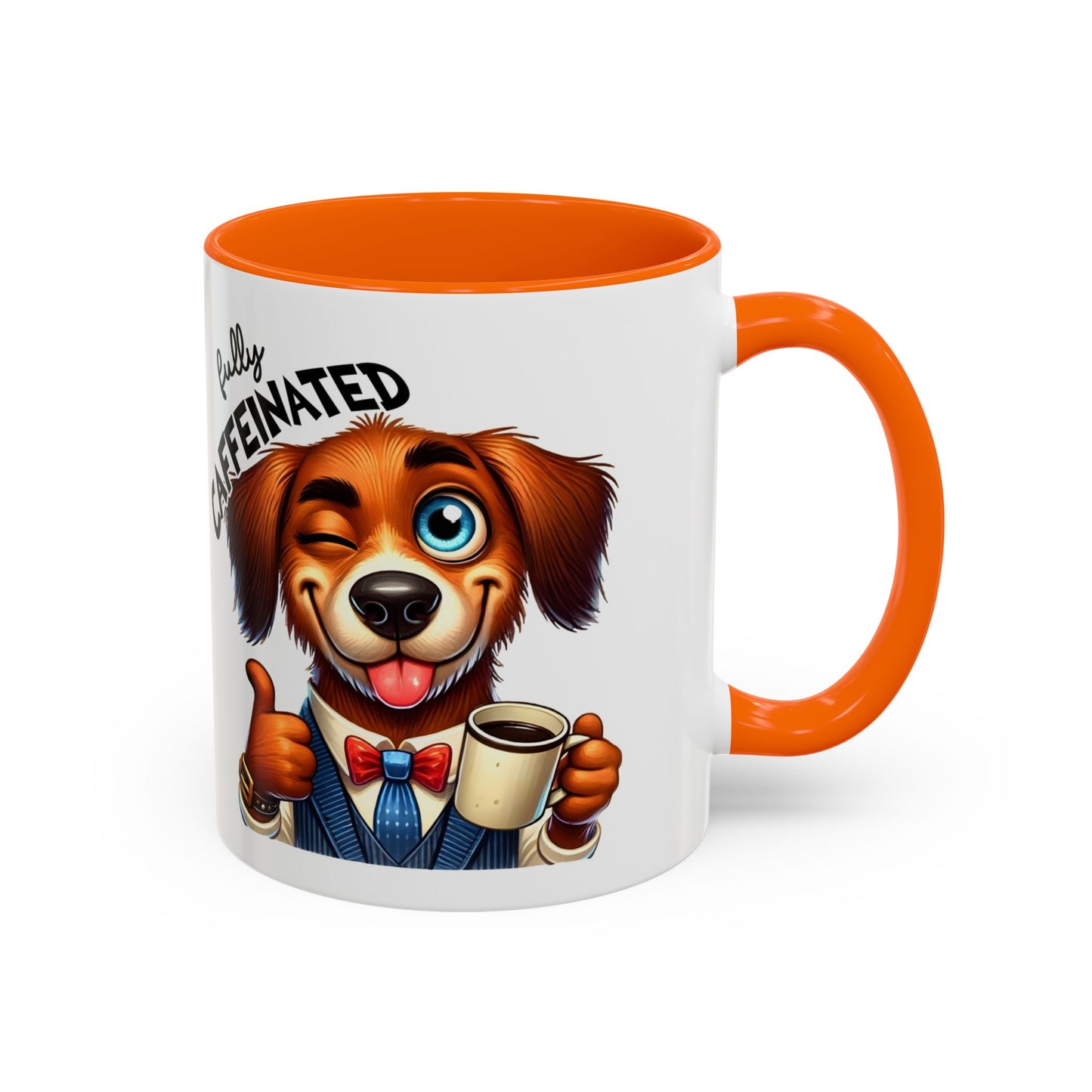 Caffeinated Dog Mug, Funny Pet Lover Coffee Cup, Gift for Dog Owners, Cute Animal Drinkware, Whimsical Home Decor