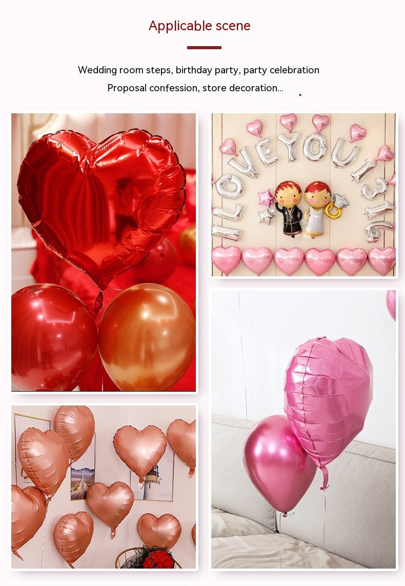 Heart-shaped Aluminum Balloon 520 Wedding Room Decoration Birthday Party