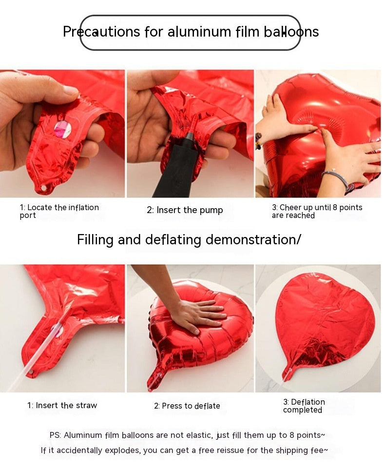 Heart-shaped Aluminum Balloon 520 Wedding Room Decoration Birthday Party