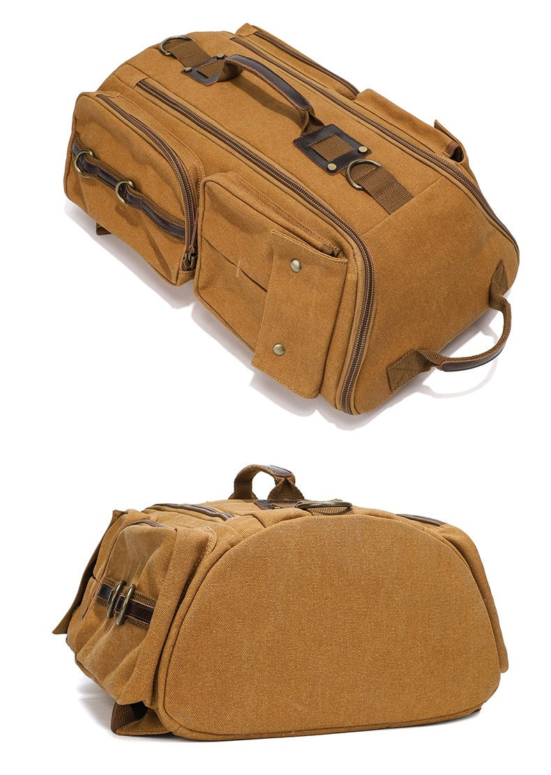 Men's Outdoor Leisure Waterproof Large Capacity Canvas Vintage Backpack