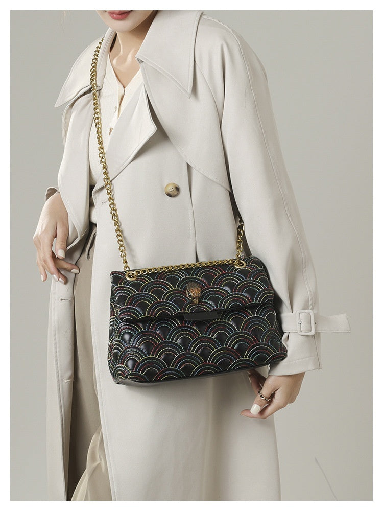 Embroidery Thread Small Square Rainbow Chain Bag