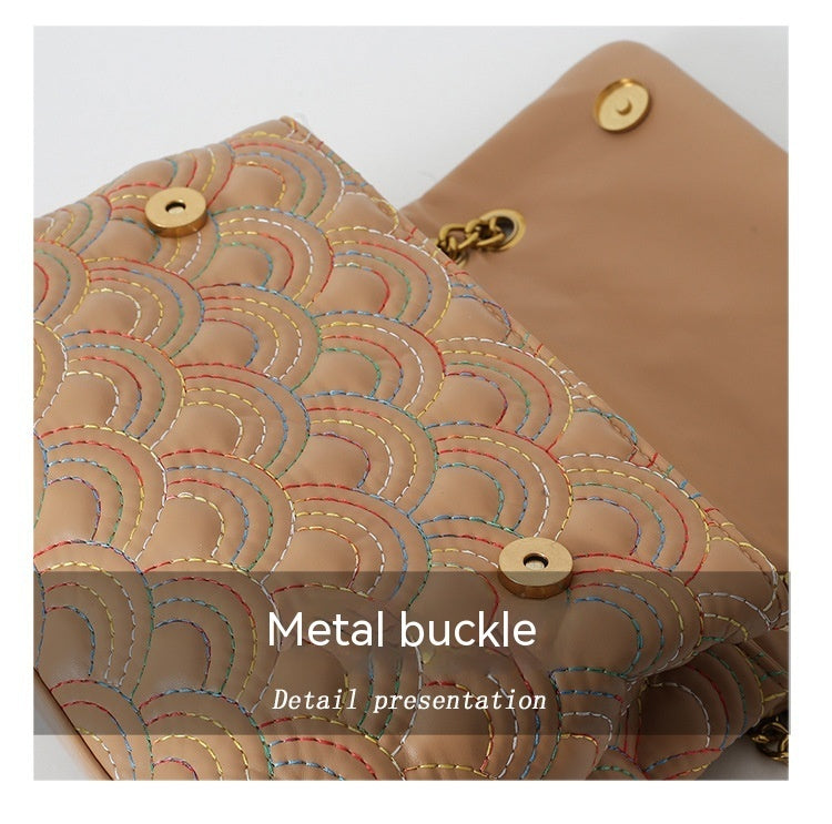 Embroidery Thread Small Square Rainbow Chain Bag