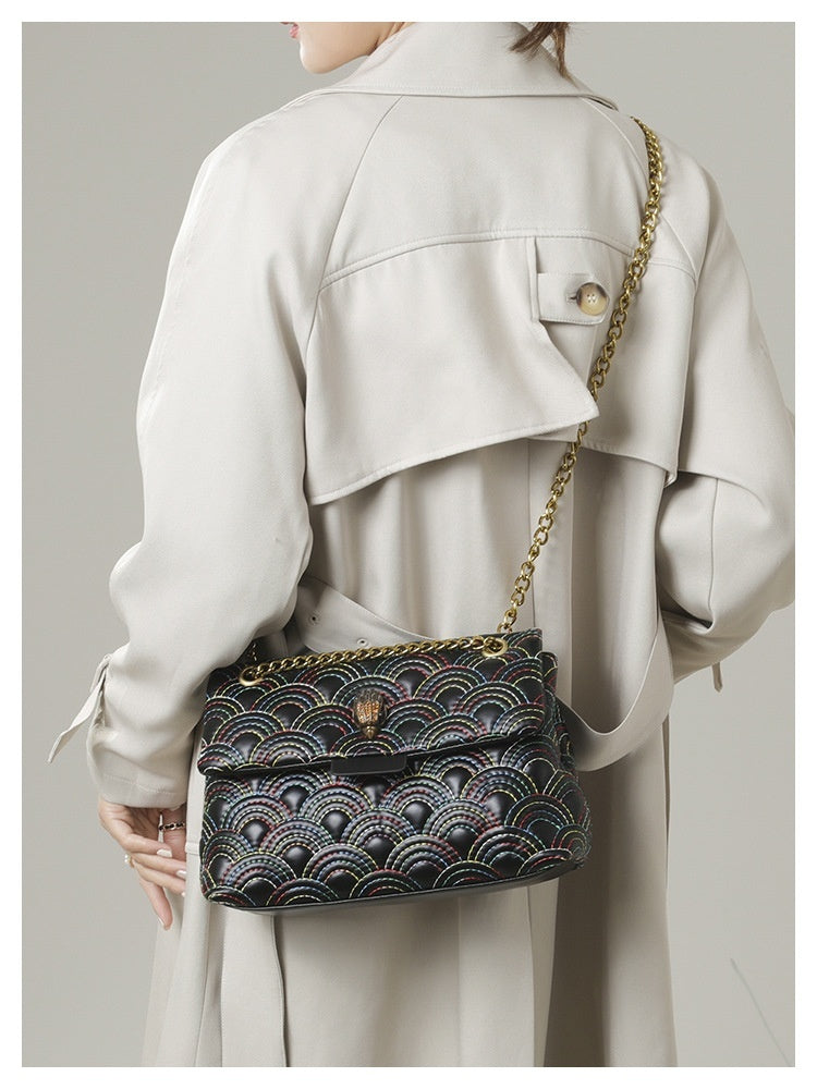 Embroidery Thread Small Square Rainbow Chain Bag