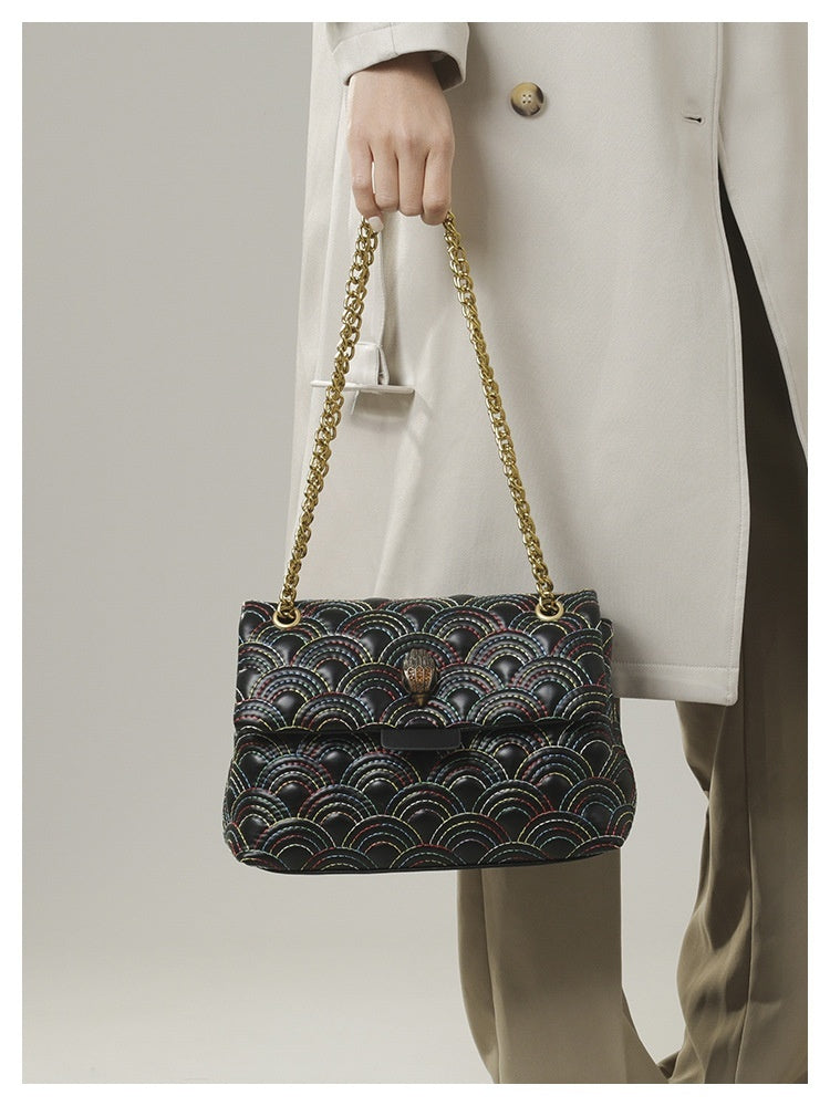 Embroidery Thread Small Square Rainbow Chain Bag