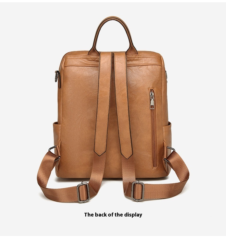 Retro Women's Backpack High-grade Soft Leather Store Hive UNIjuntos