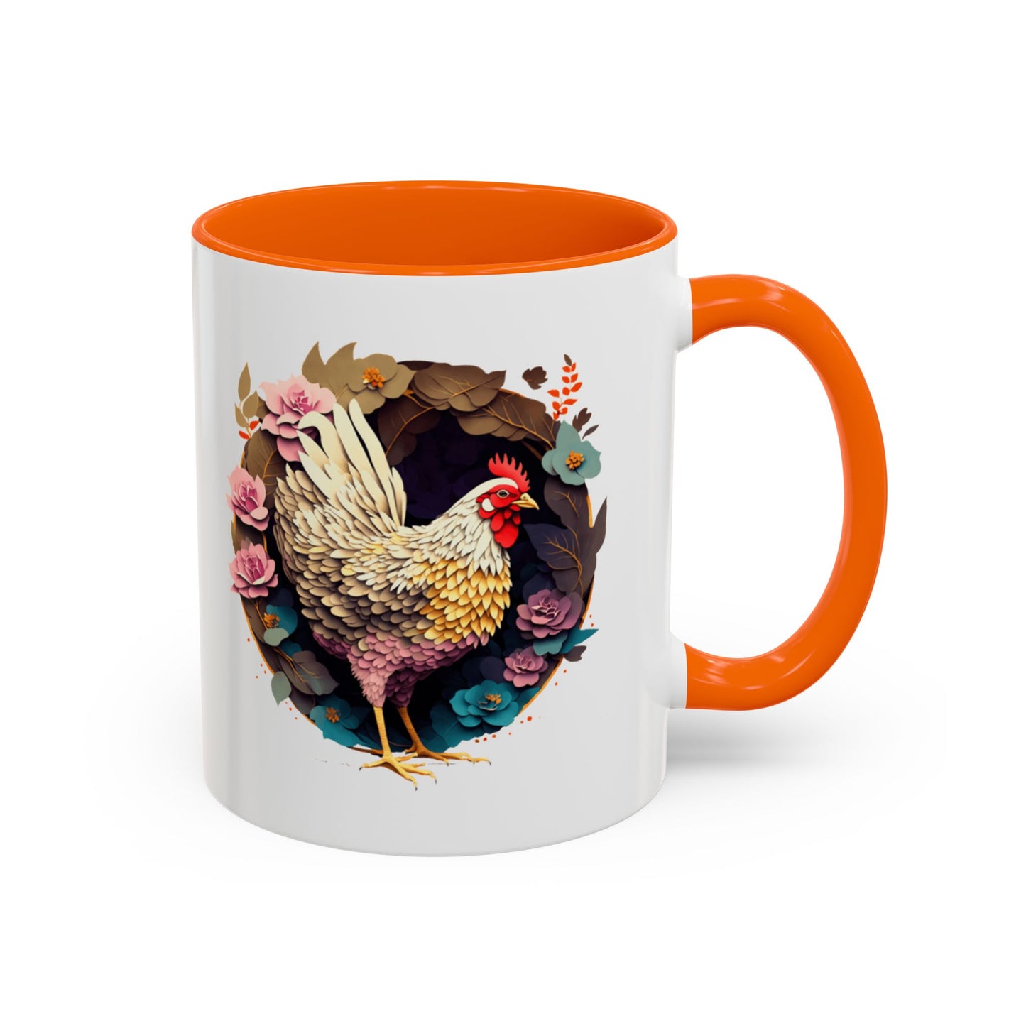 Charming Floral Chicken Coffee Mug - Perfect for Farmhouse Decor, Gift for Chicken Lovers, Tea, Hot Drinks, Home & Kitchen