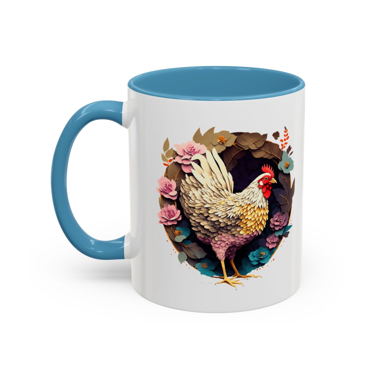 Charming Floral Chicken Coffee Mug - Perfect for Farmhouse Decor, Gift for Chicken Lovers, Tea, Hot Drinks, Home & Kitchen