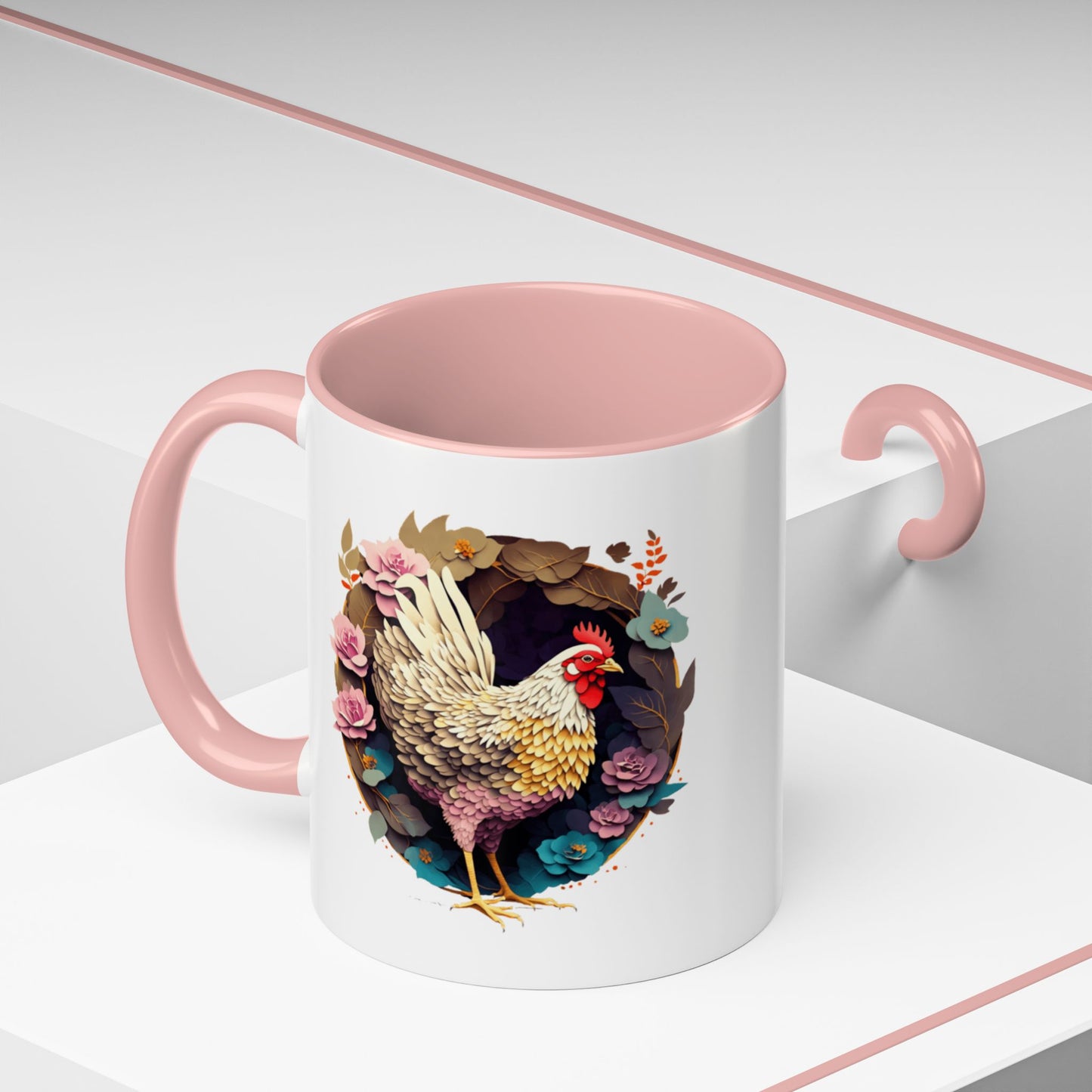 Charming Floral Chicken Coffee Mug - Perfect for Farmhouse Decor, Gift for Chicken Lovers, Tea, Hot Drinks, Home & Kitchen
