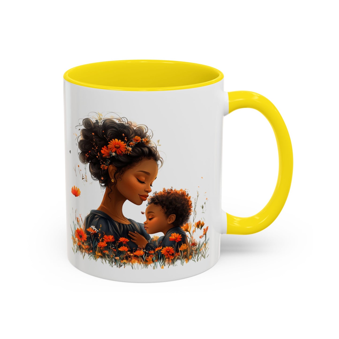 Floral Mom and Child Coffee Mug - Perfect Gift for Mother's Day, Family Moments, Tea Lover, Floral Decor, Kitchenware