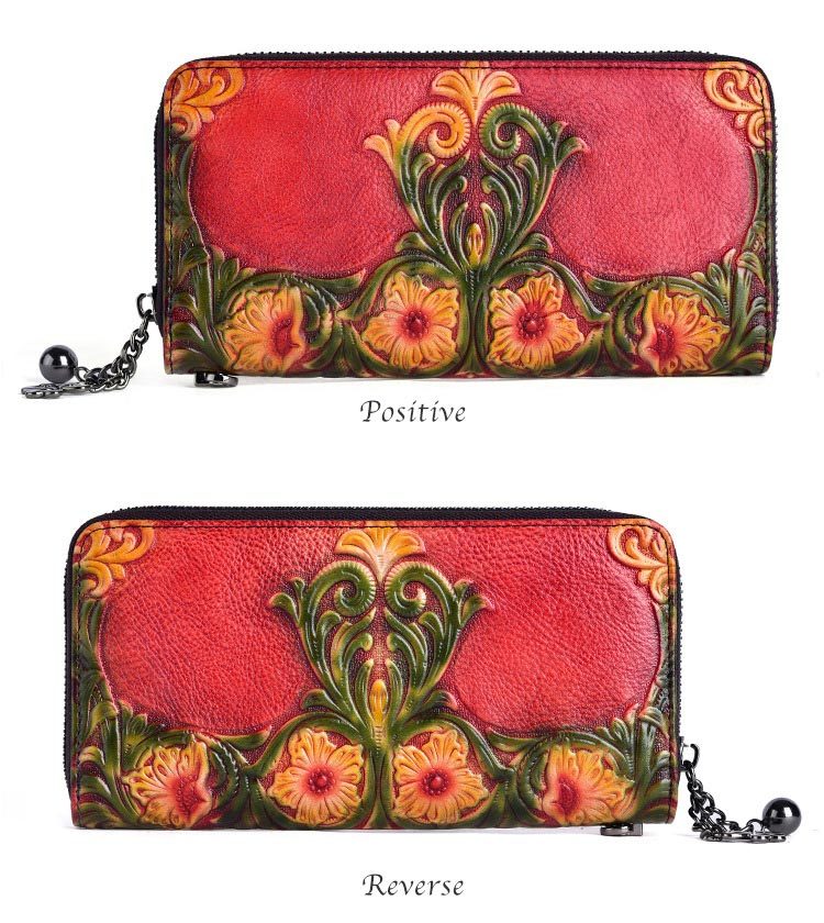 Vintage embossed leather wallet