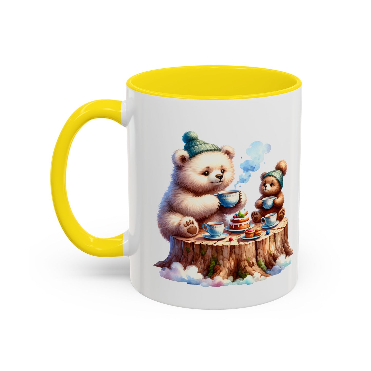 Whimsical Bear Tea Party Mug | Cute Animal Lover Coffee Cup, Gift for Kids, Nursery Decor, Birthday, Holiday Essentials