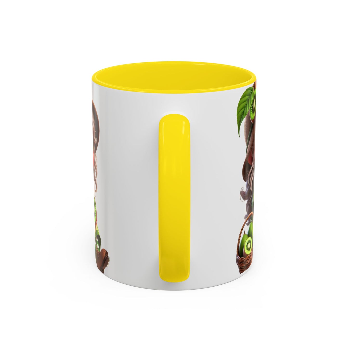 Whimsical Kiwi Accent Coffee Mug - Adorable Greenery Design for Nature Lovers
