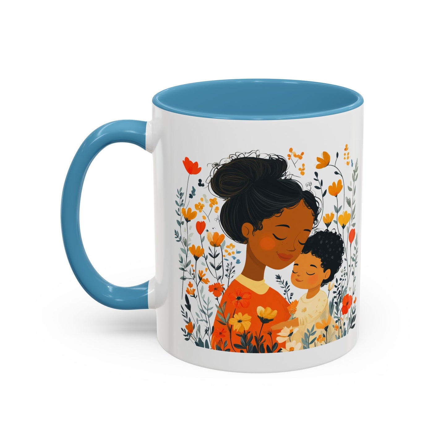 Floral Mama & Child Coffee Mug - Perfect for Mother's Day, Gift for Mom, Family Time, Cute Drinkware, Wellness, Friendship