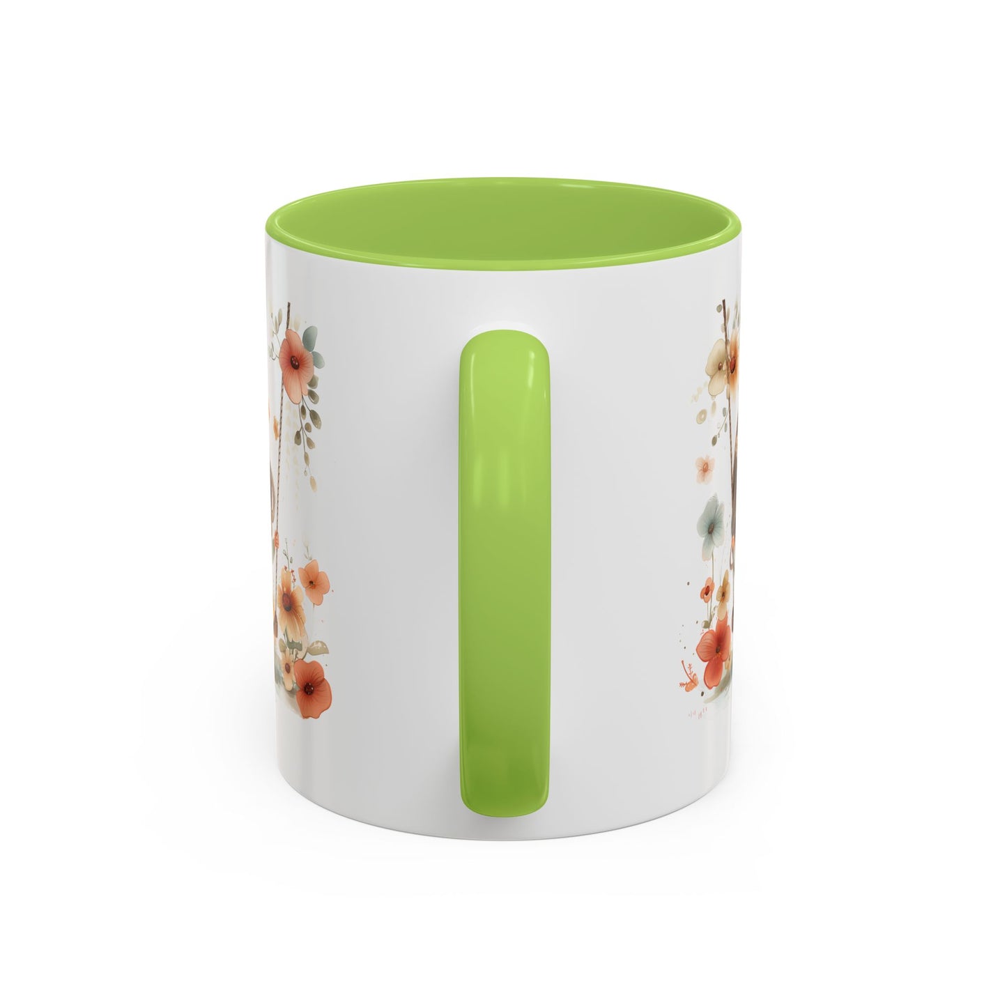 Floral Swing Coffee Mug - Whimsical Flower Design, Cute Gift for Tea Lovers, Boho Kitchen Decor, Birthday, Mother's Day