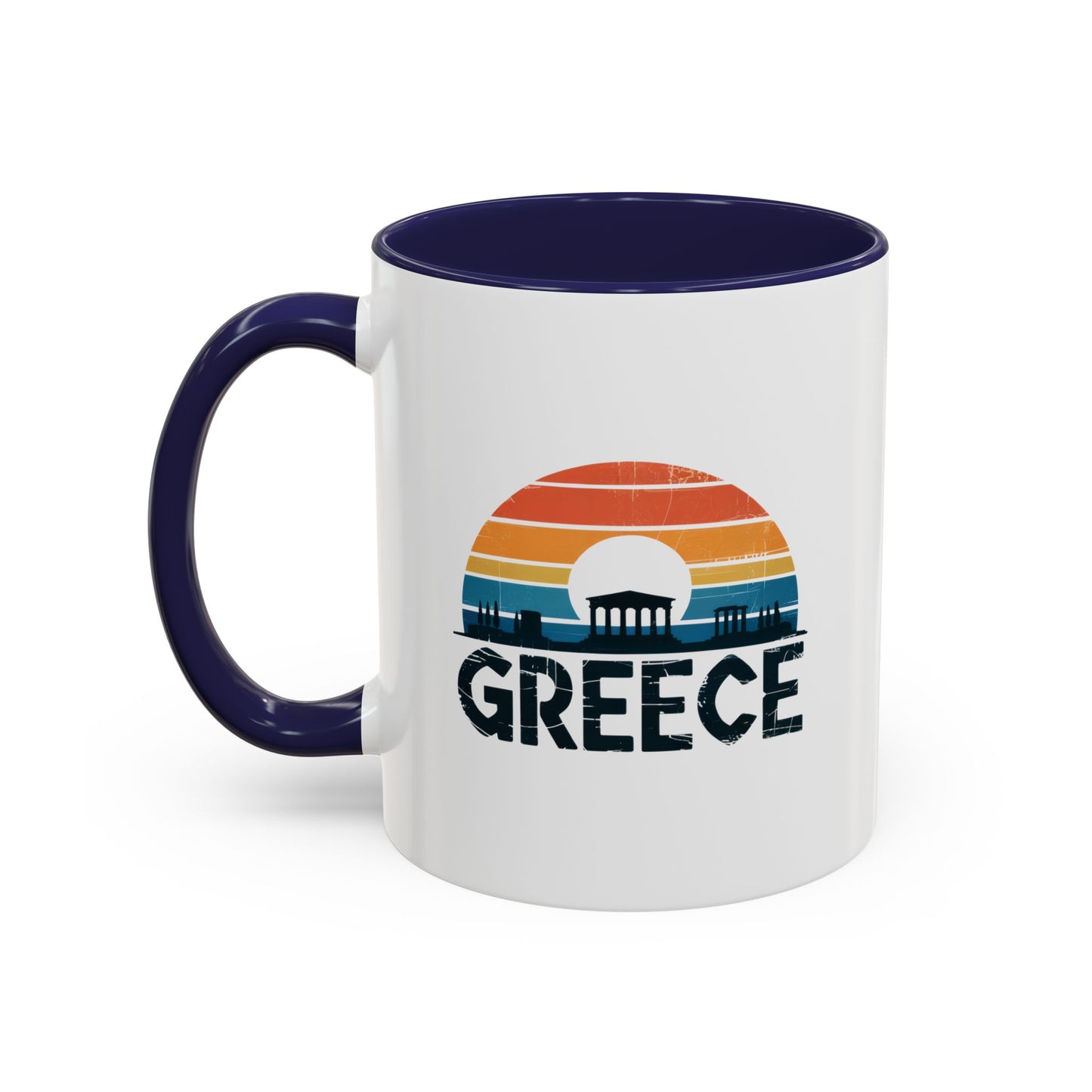 Greece Sunset Accent Coffee Mug - Perfect for Travel Lovers, Gifts for Her, Cozy Mornings, Summer Vibes, Greek Decor