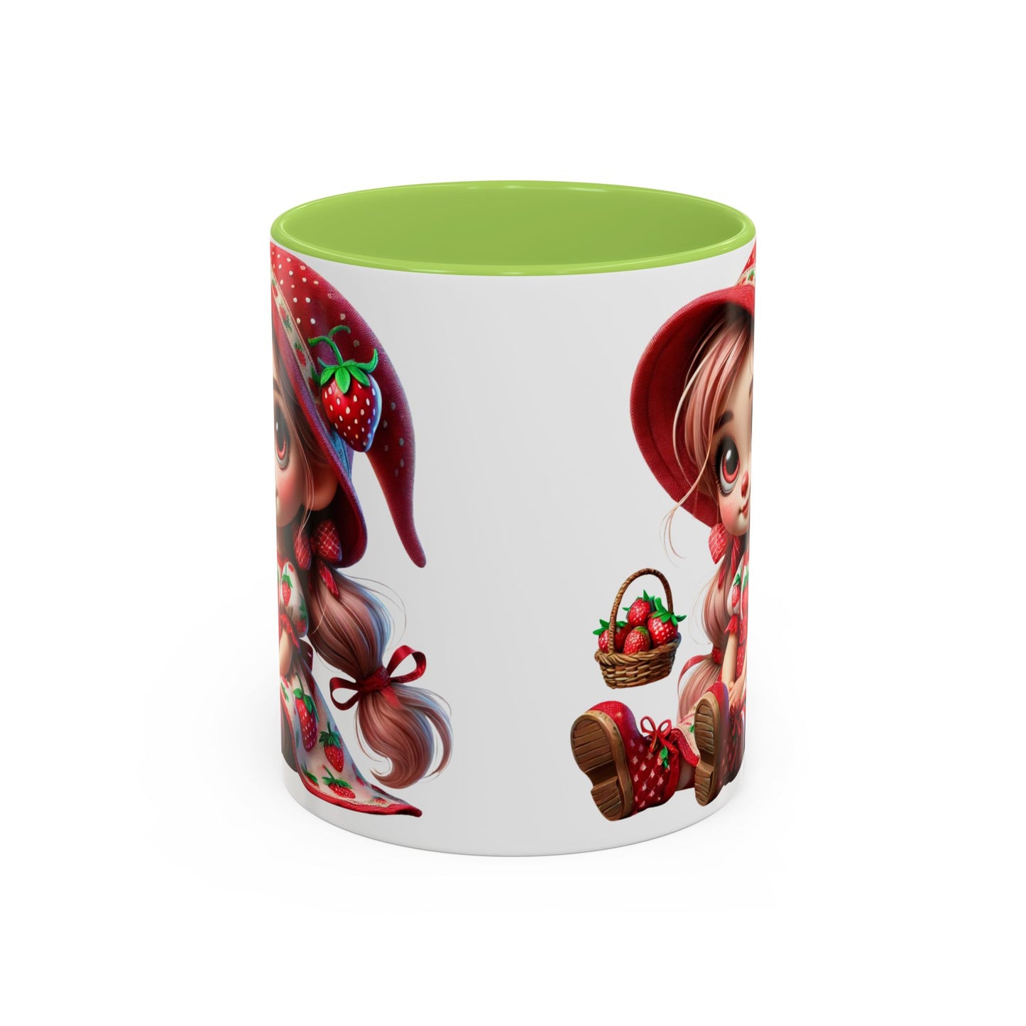 Cute Strawberry Girl Coffee Mug - 11 & 15 oz Accent Mugs for Tea Lovers