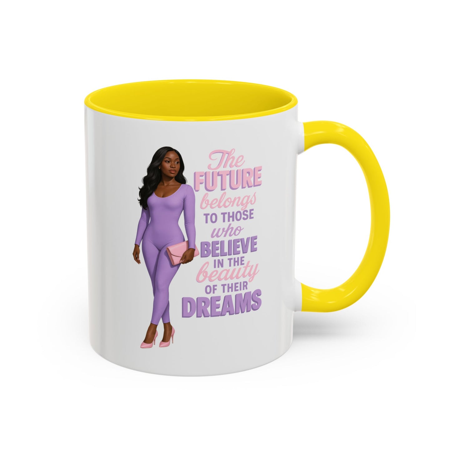 Inspirational Accent Coffee Mug - Motivational Gift for Dreamers, Home Office Decor, Encouragement Gift, Quote Cup