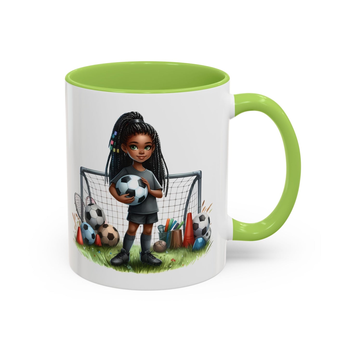 Soccer-Themed Accent Coffee Mug, Personalized Sports Fan Gift, Perfect for Coaches, Players, Kids, and Birthdays