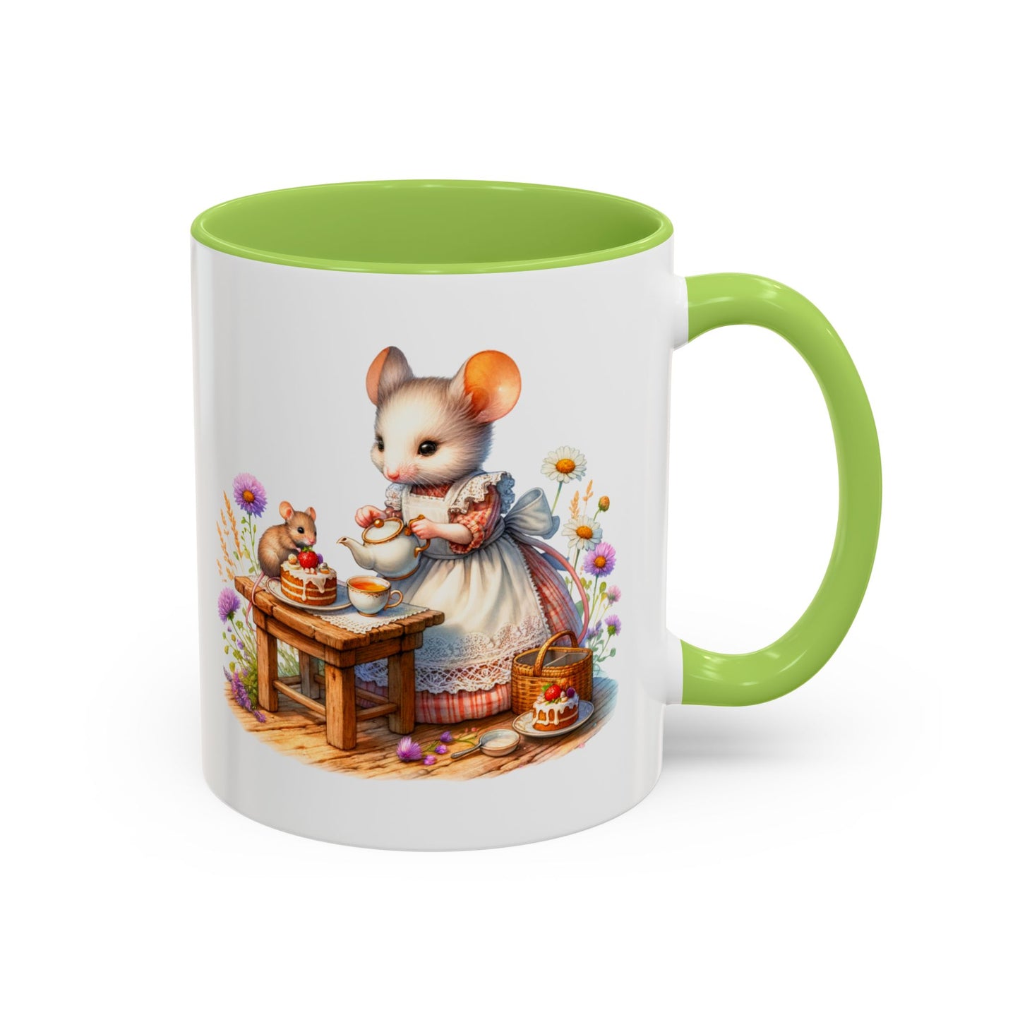 Adorable Mouse Kitchen Coffee Mug, Cute Animal Mug, Gift for Baking Lovers, Cozy Home Decor, Kitchenware, Tea Mug, Floral Design