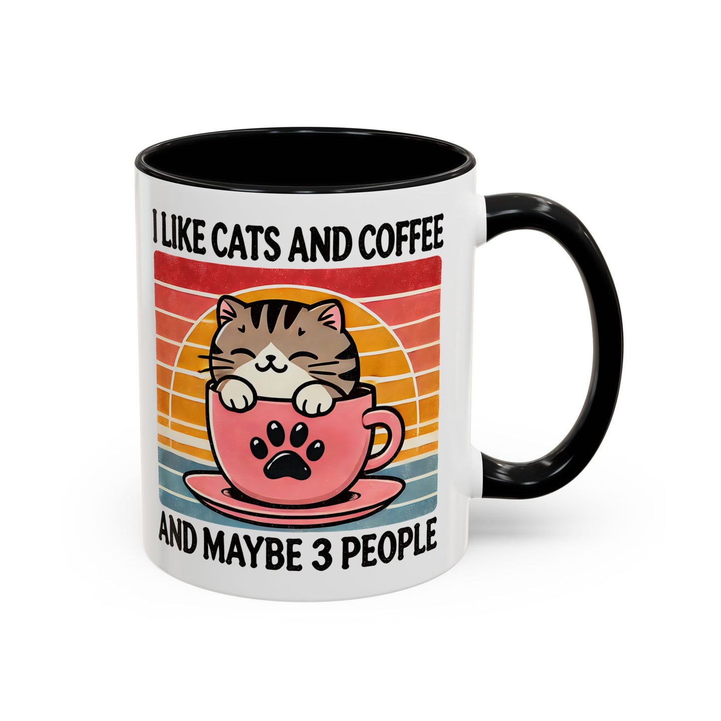 Cute Cat Coffee Mug, Cat Lover Gift, Coffee Lover Mug, Fun Pet Mug, Pet Owner Gifts