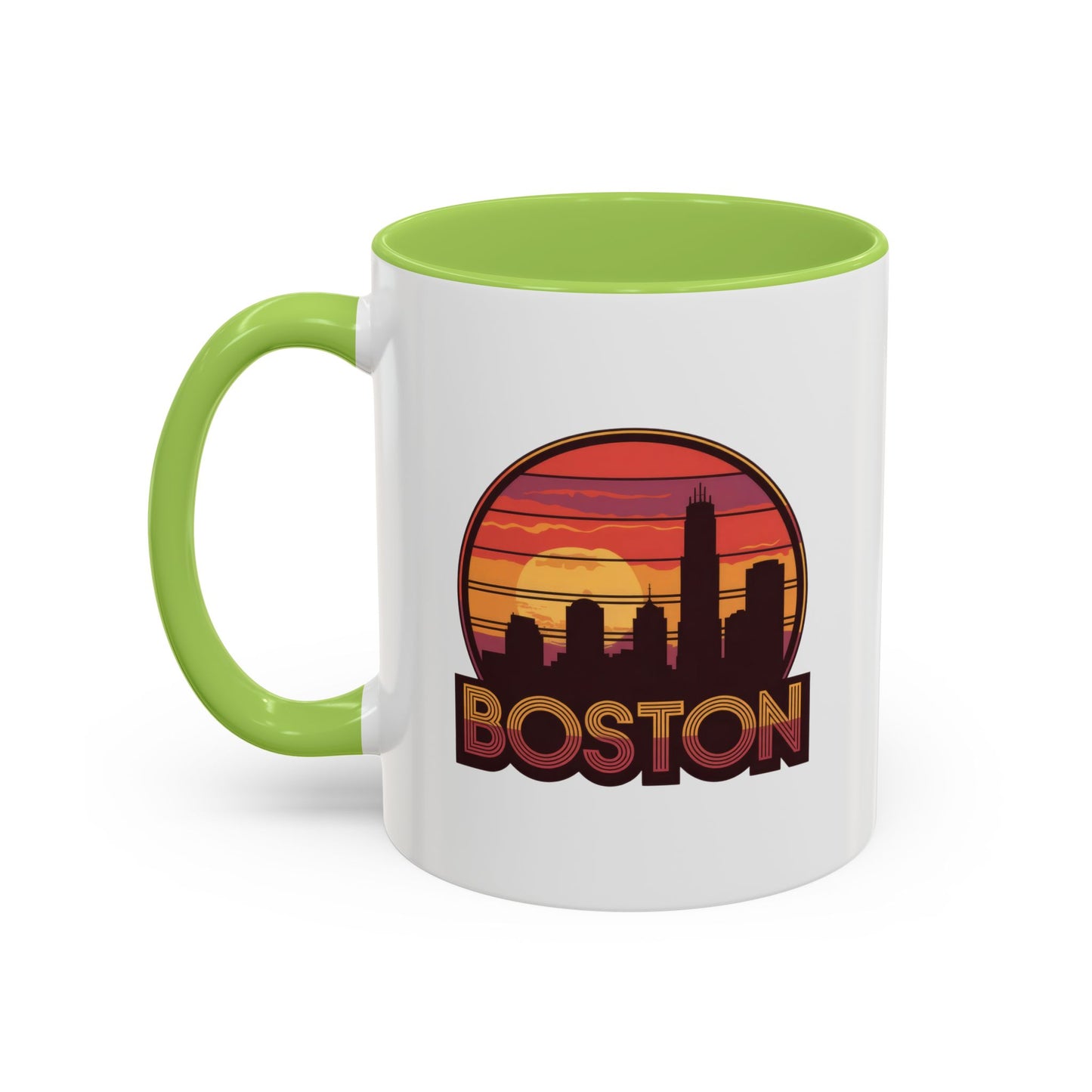 Boston Sunset Accent Coffee Mug, Unique Gift for Boston Lovers, Travel Souvenir, Home Decor, Coffee Lover's Gift, 11oz 15oz Options