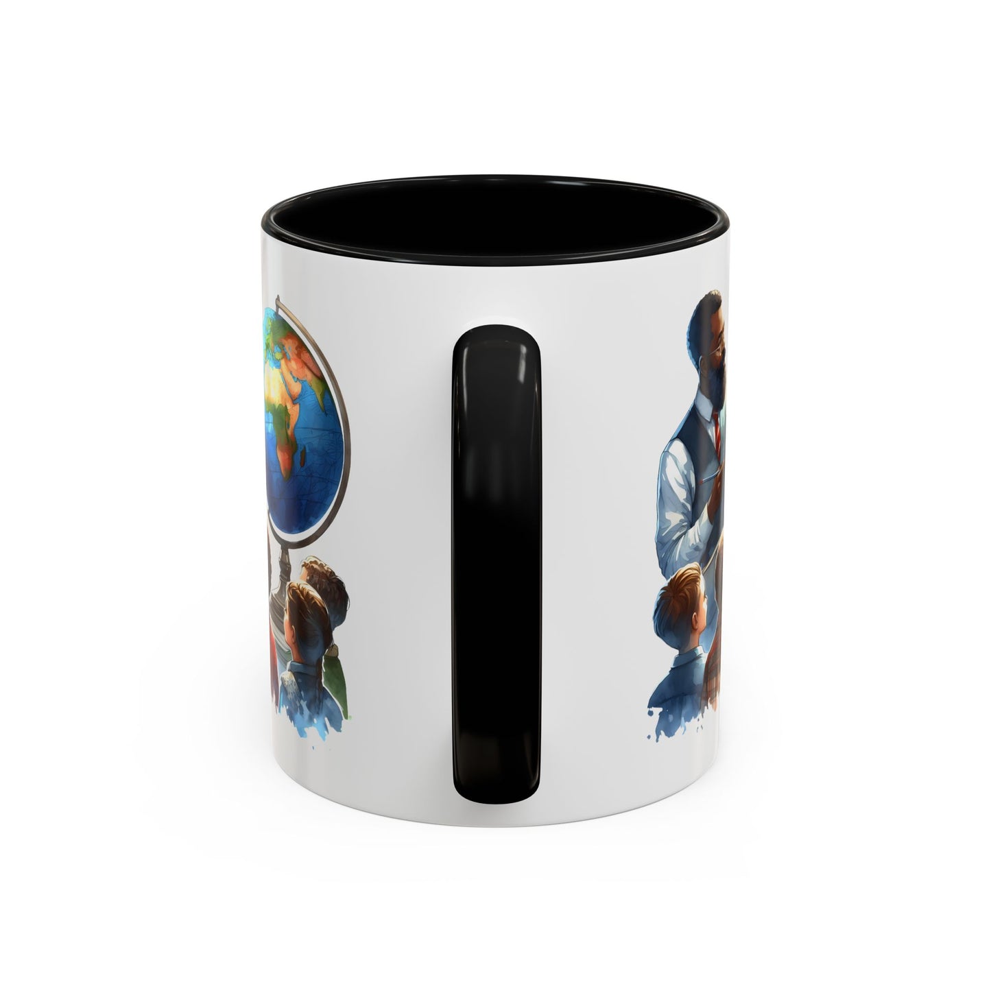 World Teacher Accent Coffee Mug - Inspiring Gift for Educators, Classroom Decor, Study Sessions, Teacher Appreciation, Travel Enthusiasts