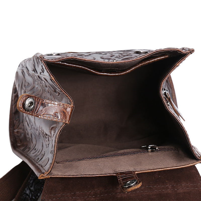 Embossed vintage backpack