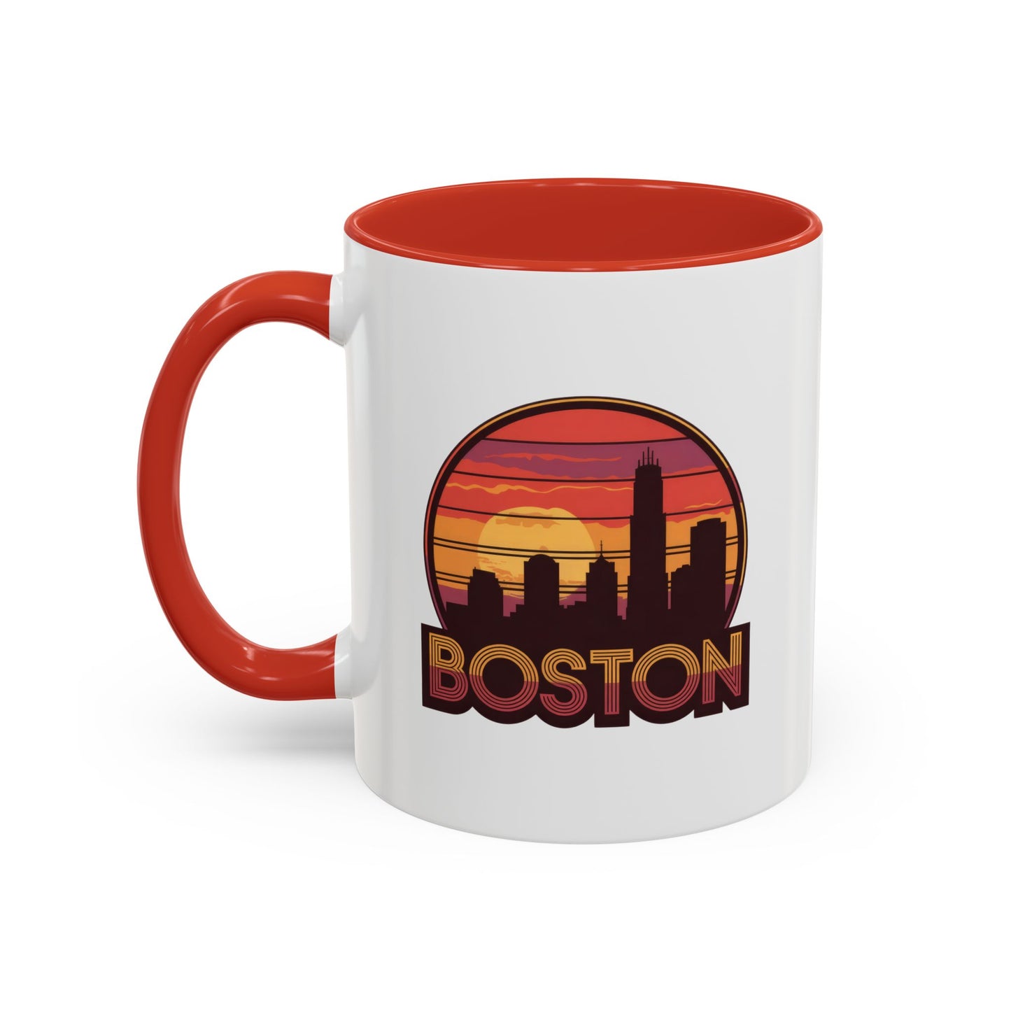Boston Sunset Accent Coffee Mug, Unique Gift for Boston Lovers, Travel Souvenir, Home Decor, Coffee Lover's Gift, 11oz 15oz Options