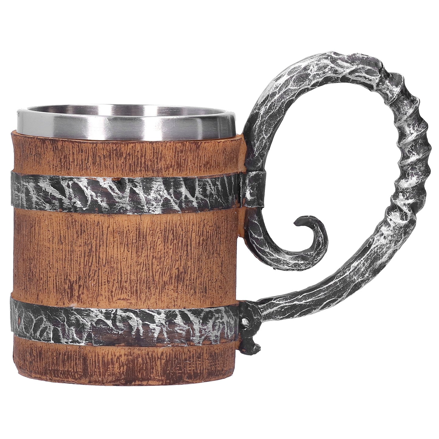 Resin Drinking Mug Oak Barrel Personalized Viking Vintage Stainless Steel HandMade Cup