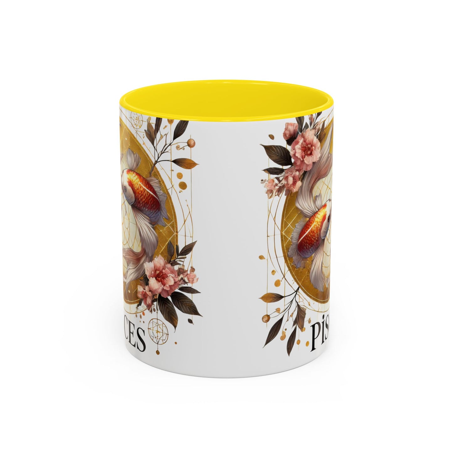 Pisces Goldfish Accent Coffee Mug – Zodiac Astrology Gift for Fish Lovers