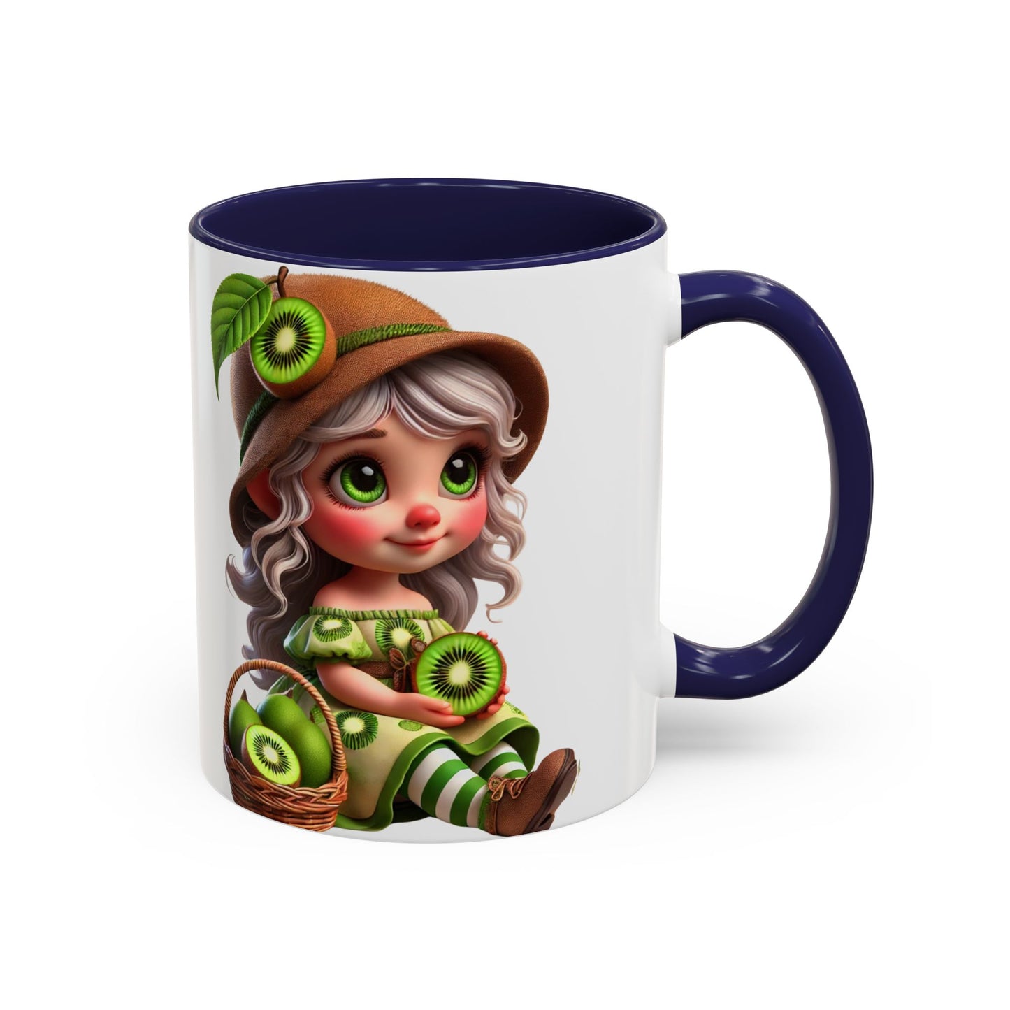 Whimsical Kiwi Accent Coffee Mug - Adorable Greenery Design for Nature Lovers