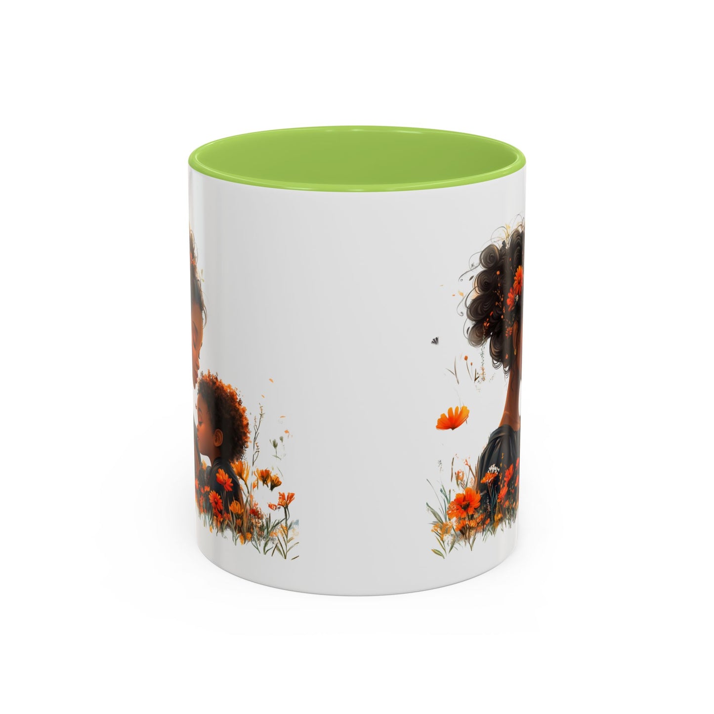 Floral Mom and Child Coffee Mug - Perfect Gift for Mother's Day, Family Moments, Tea Lover, Floral Decor, Kitchenware