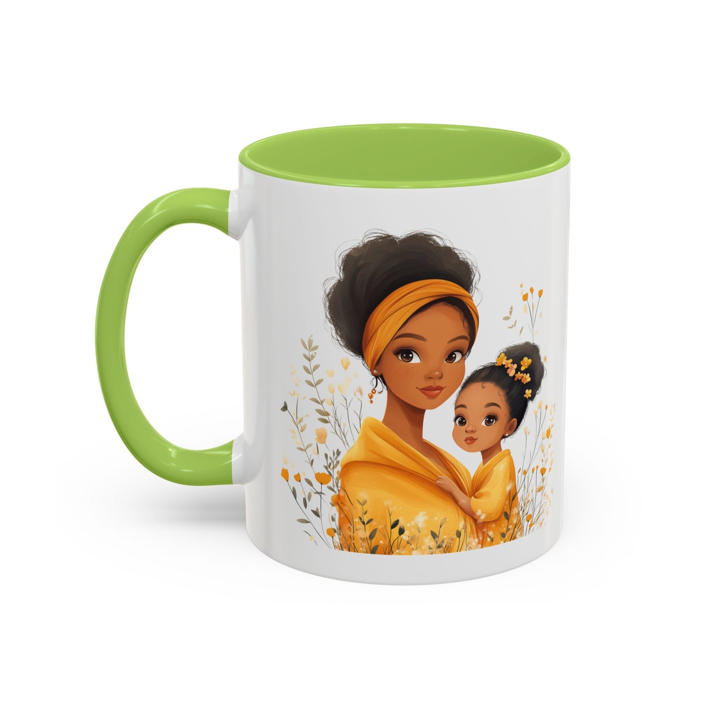 Cozy Mother & Child Coffee Mug, Floral Coffee Cup, Gift for Mom, Tea Lover’s Mug, Cute Mom Mug