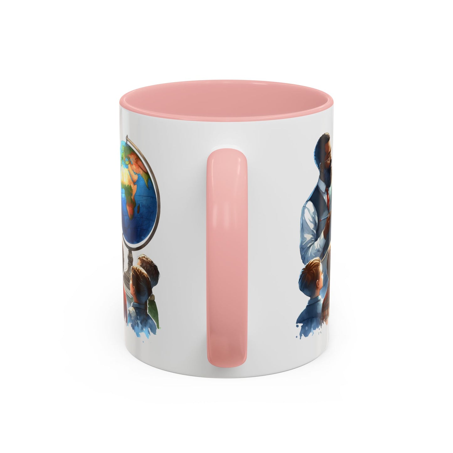 World Teacher Accent Coffee Mug - Inspiring Gift for Educators, Classroom Decor, Study Sessions, Teacher Appreciation, Travel Enthusiasts