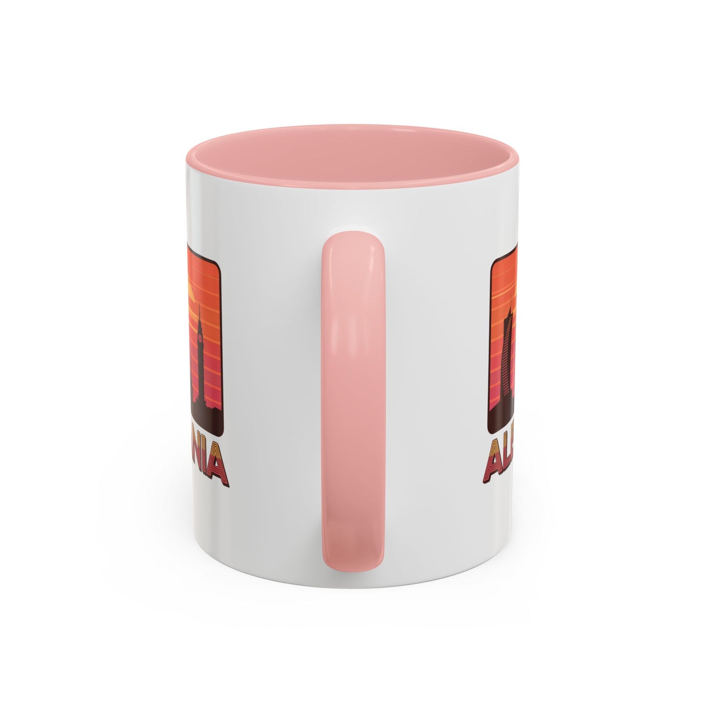 Albania Sunrise Accent Coffee Mug | Retro Travel Mug | Gift for Coffee Lovers | Unique Home Decor | Custom Souvenir for Albania Enthusiasts