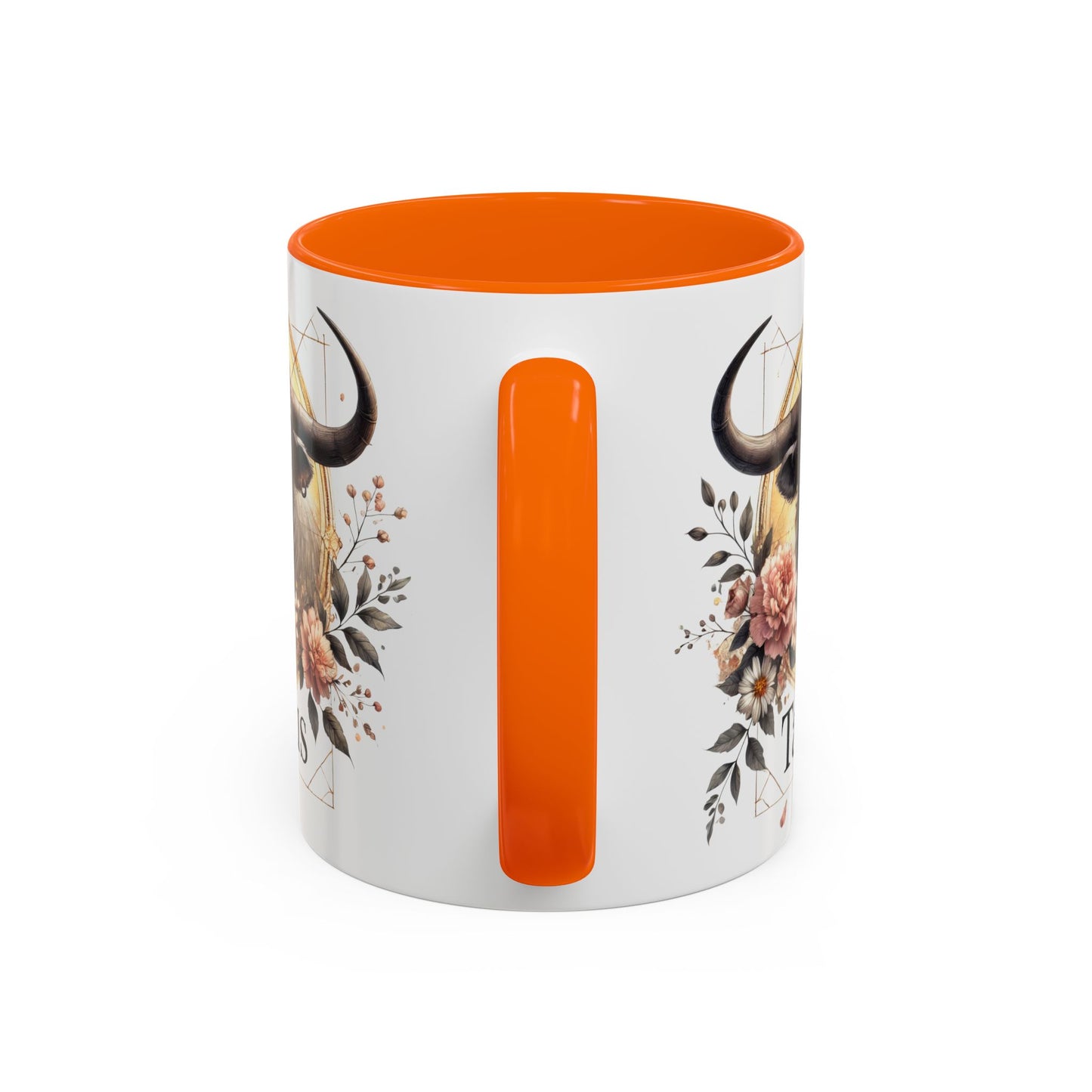 Taurus Floral Accent Coffee Mug | Astrology Gift for Taurus Fans | Office, Birthday, Zodiac Decor, Personalized Mug, Home & Kitchen